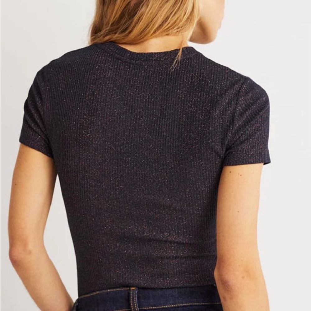 Boden sparkle fitted t-shirt navy with copper US size 8 NWT